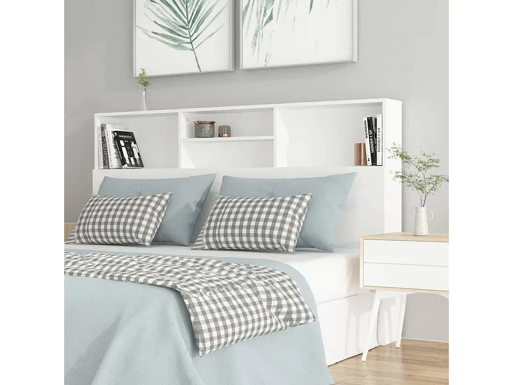 Kopfteil mit Ablage in Weiß für Betten 160x19x103,5 cm