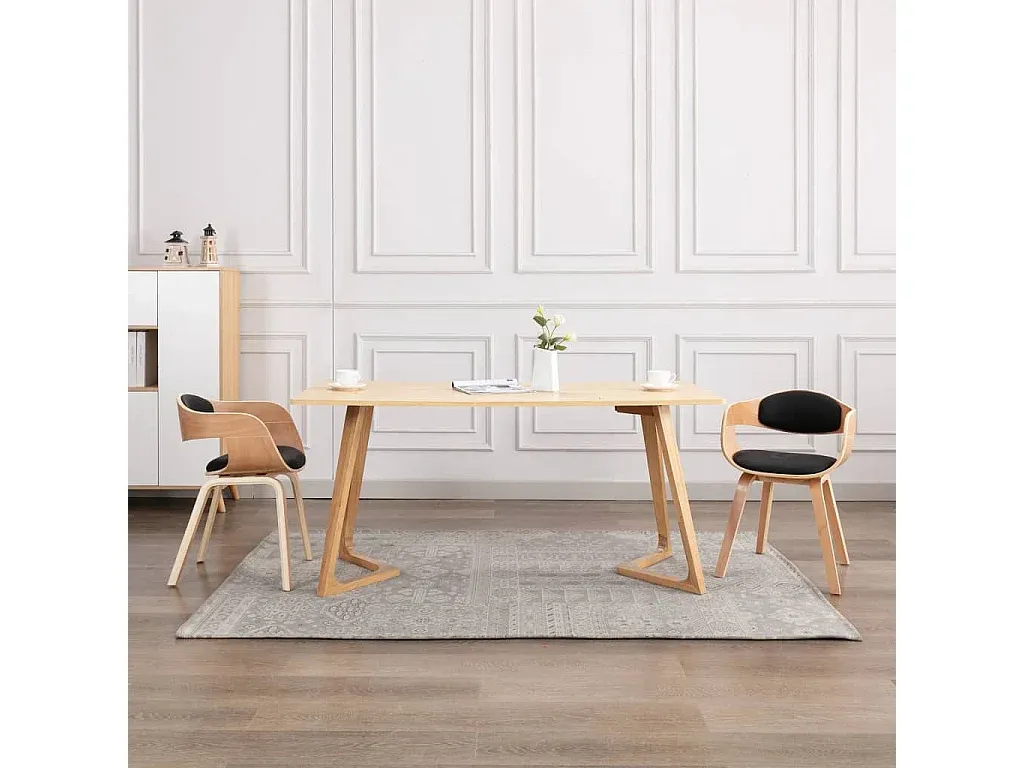 Esszimmerstühle aus Bugholz und Kunstleder im 2er-Set