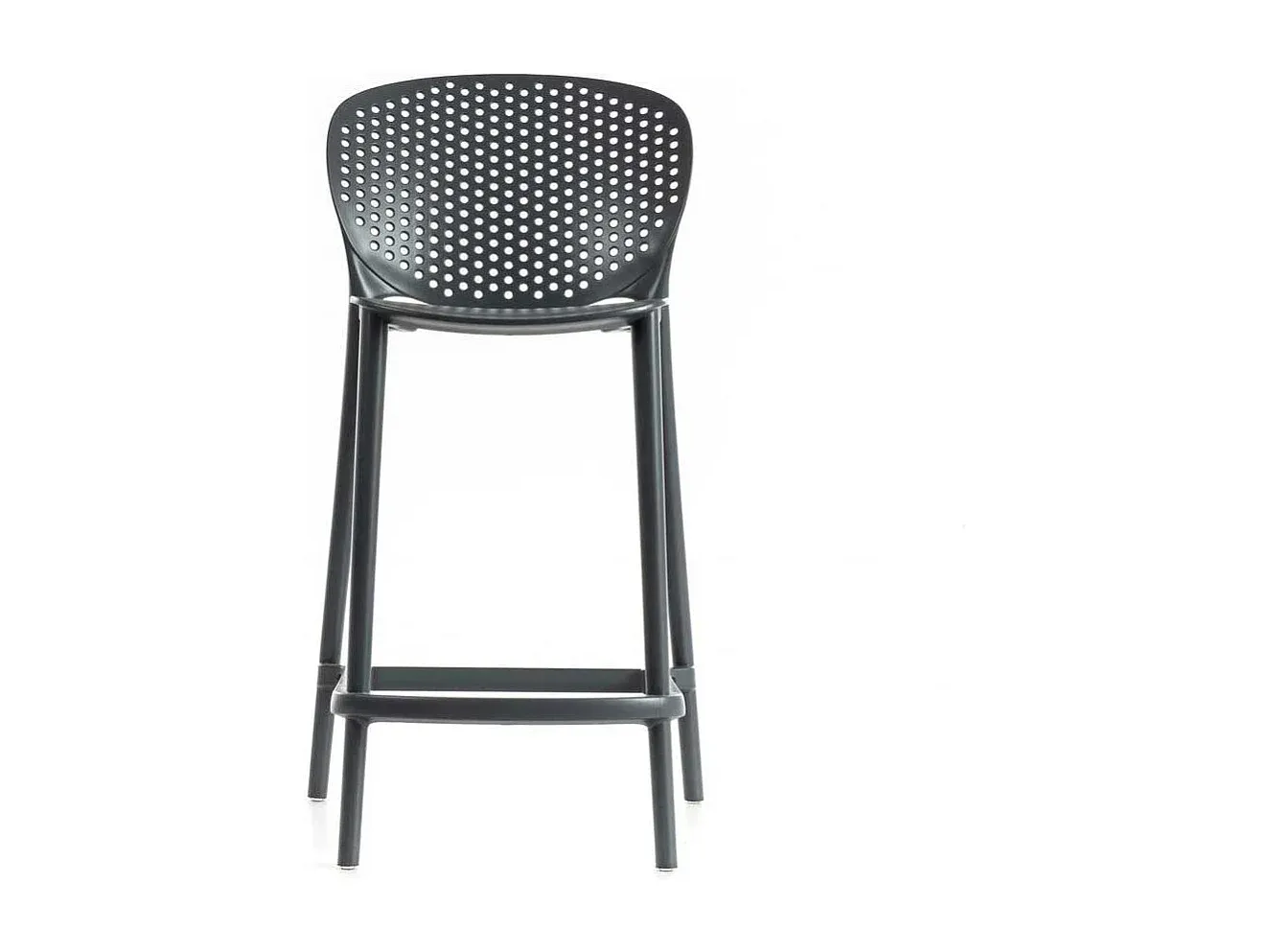 Robuste Kunststoff-Barhocker Dunkelgrau 2er-Set