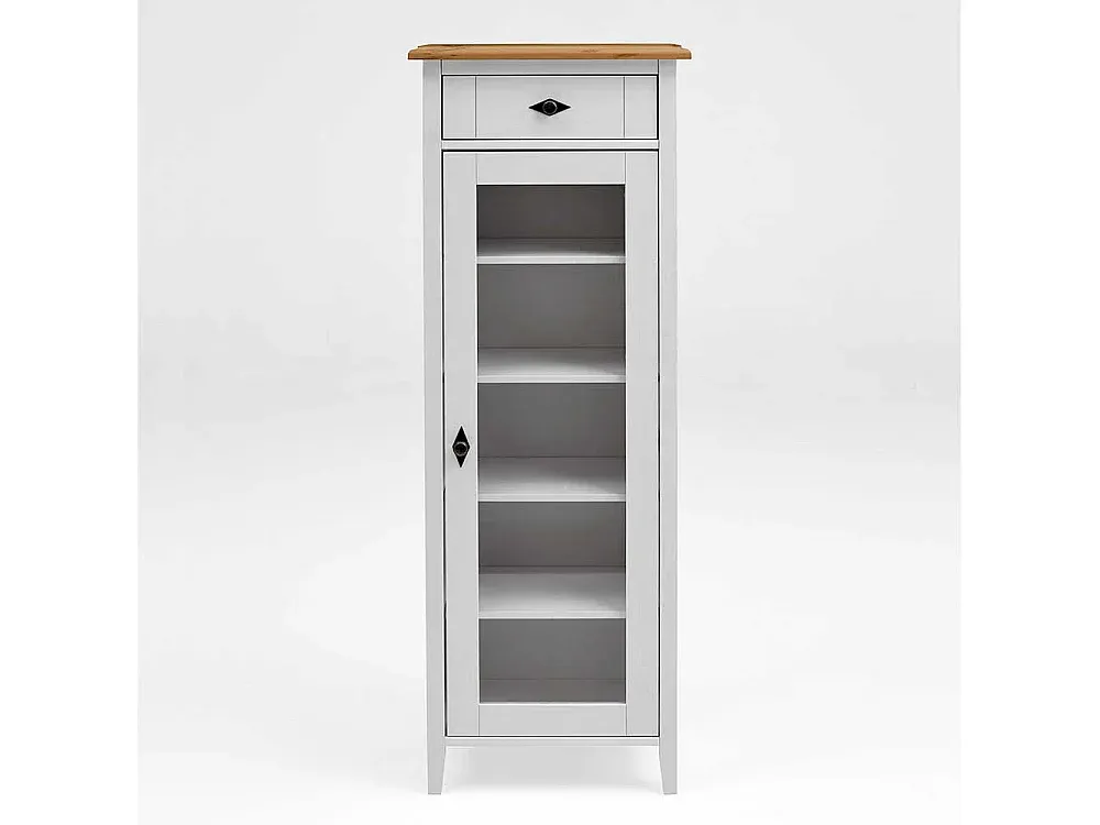 Weiße Badezimmer Vitrine aus Kiefernholz, 55 cm breit