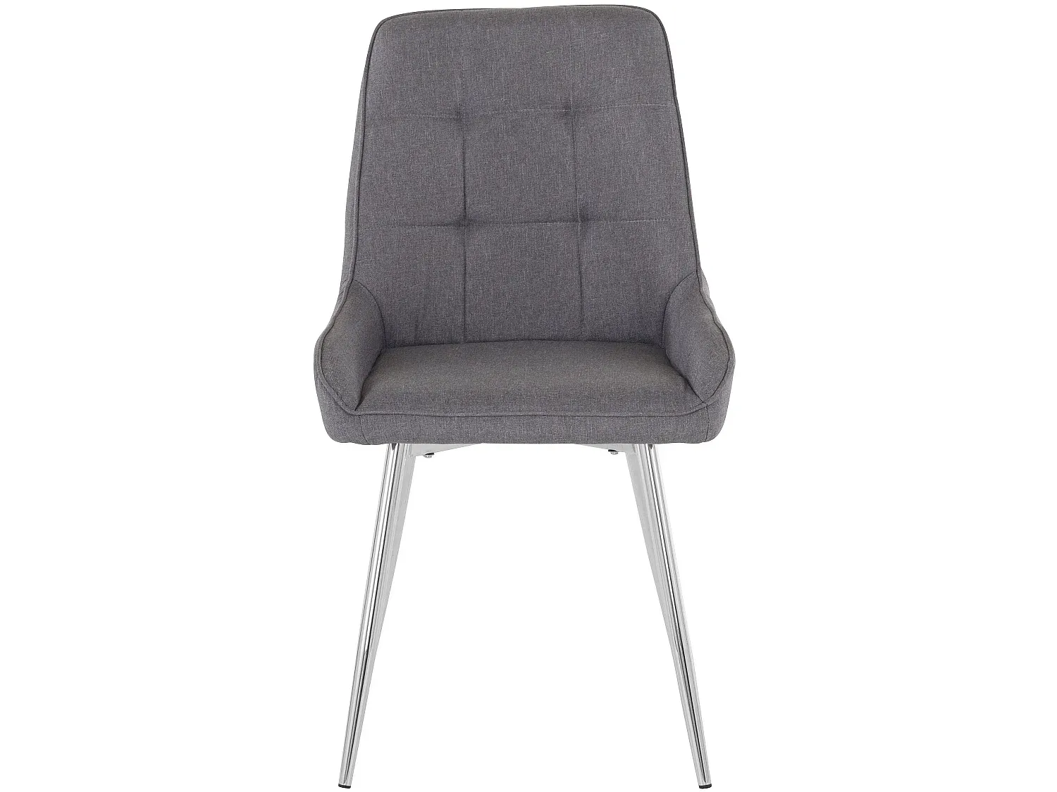 Moderner Esszimmerstuhl im 2er-Set, Grau-Chrom