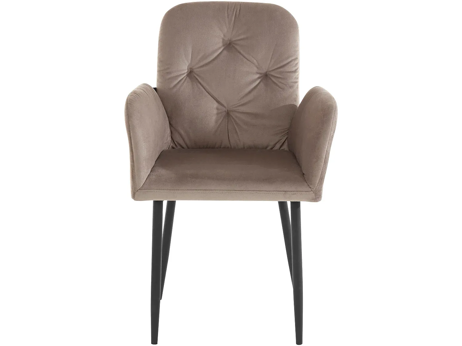 2er-Set Polsterstühle aus Samt in Hellbraun für Esszimmer