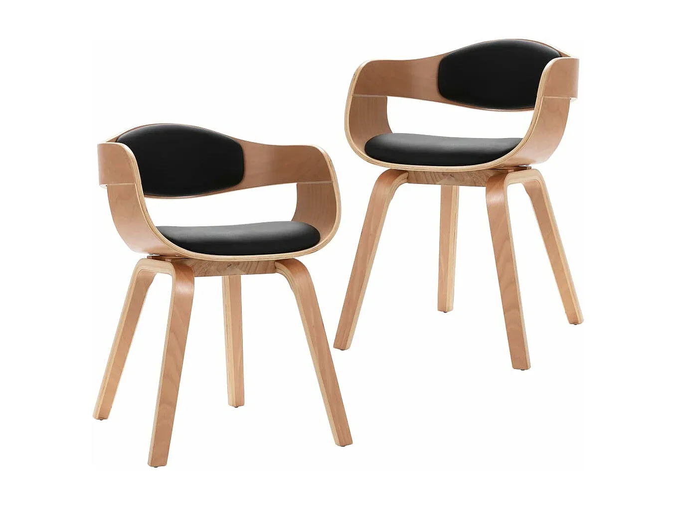 Esszimmerstühle aus Bugholz und Kunstleder im 2er-Set