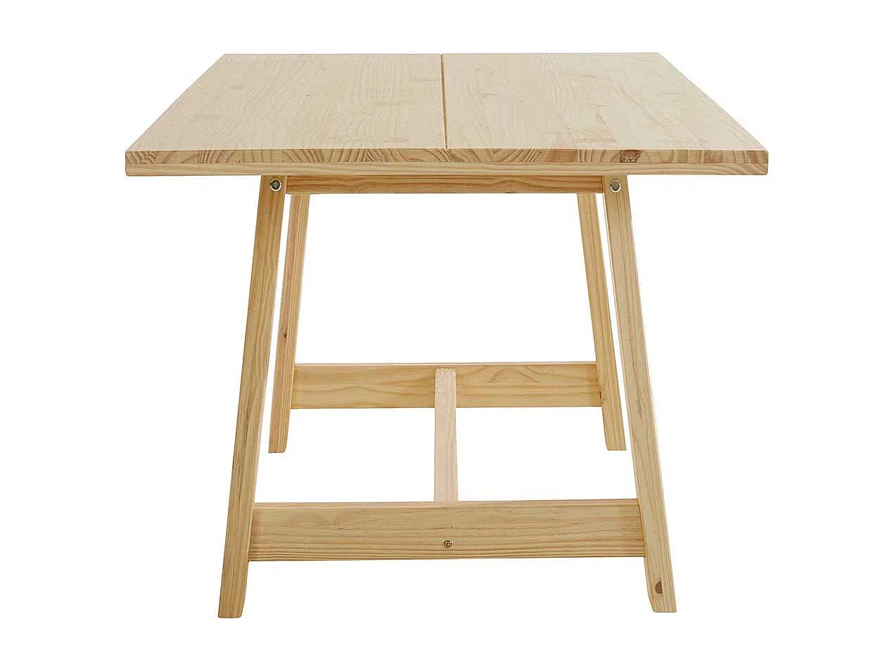 Massivholz-Esstisch aus Kiefer mit Vierfußgestell