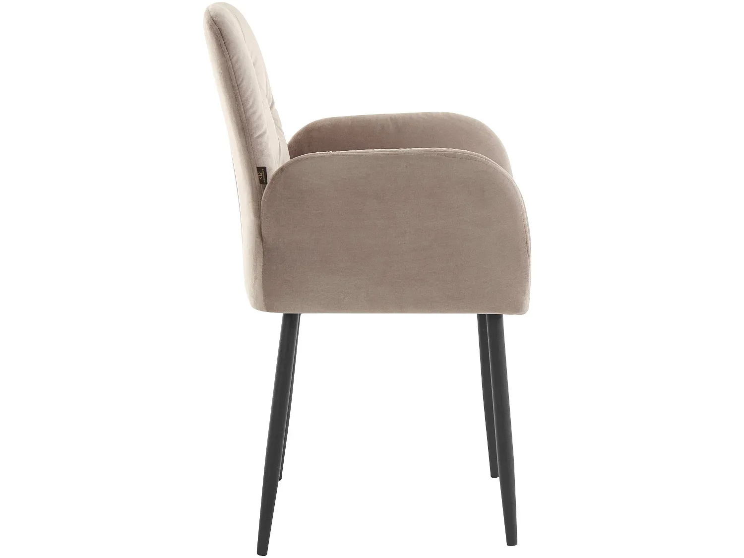 2er-Set Polsterstühle aus Samt in Hellbraun für Esszimmer