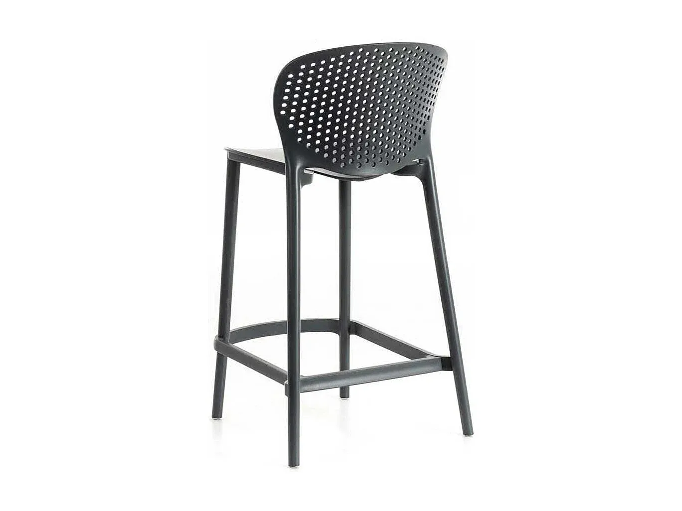 Robuste Kunststoff-Barhocker Dunkelgrau 2er-Set