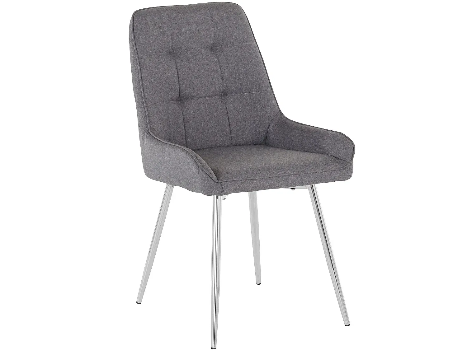Moderner Esszimmerstuhl im 2er-Set, Grau-Chrom
