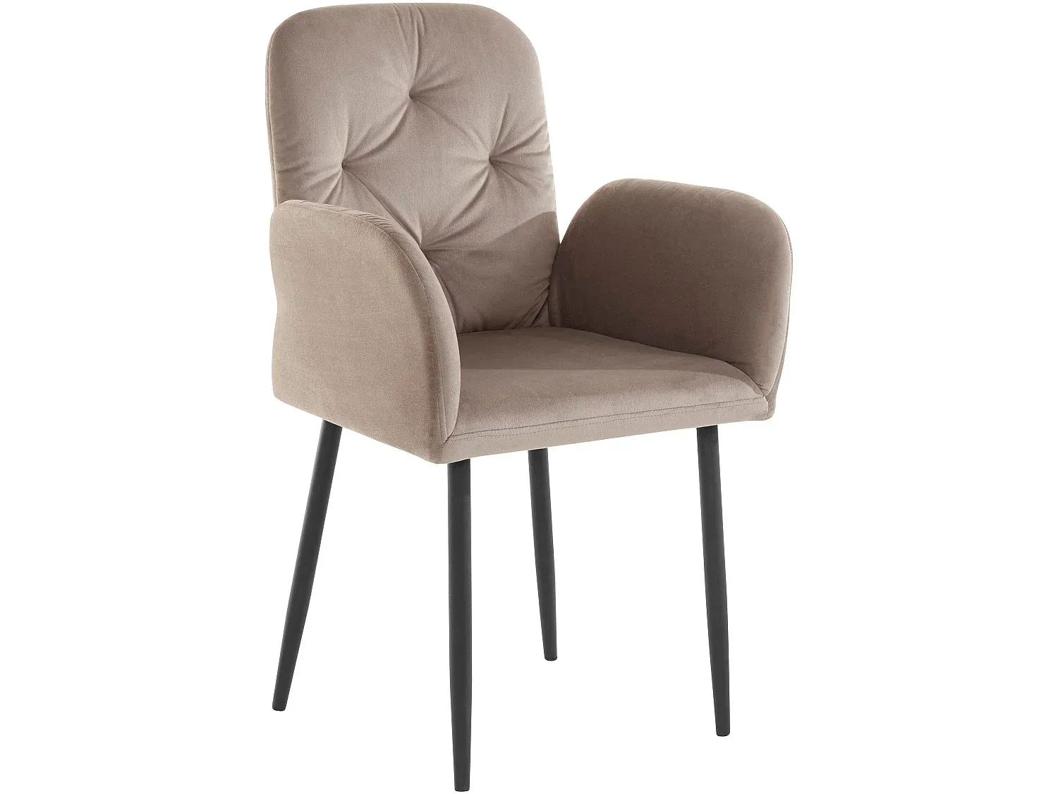 2er-Set Polsterstühle aus Samt in Hellbraun für Esszimmer