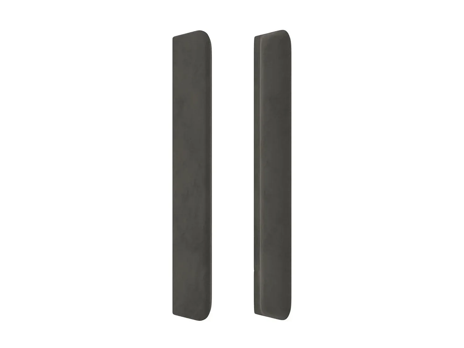 Bettkopfteil mit Ohren, Dunkelgrau, Samt, 83x16x118/128 cm