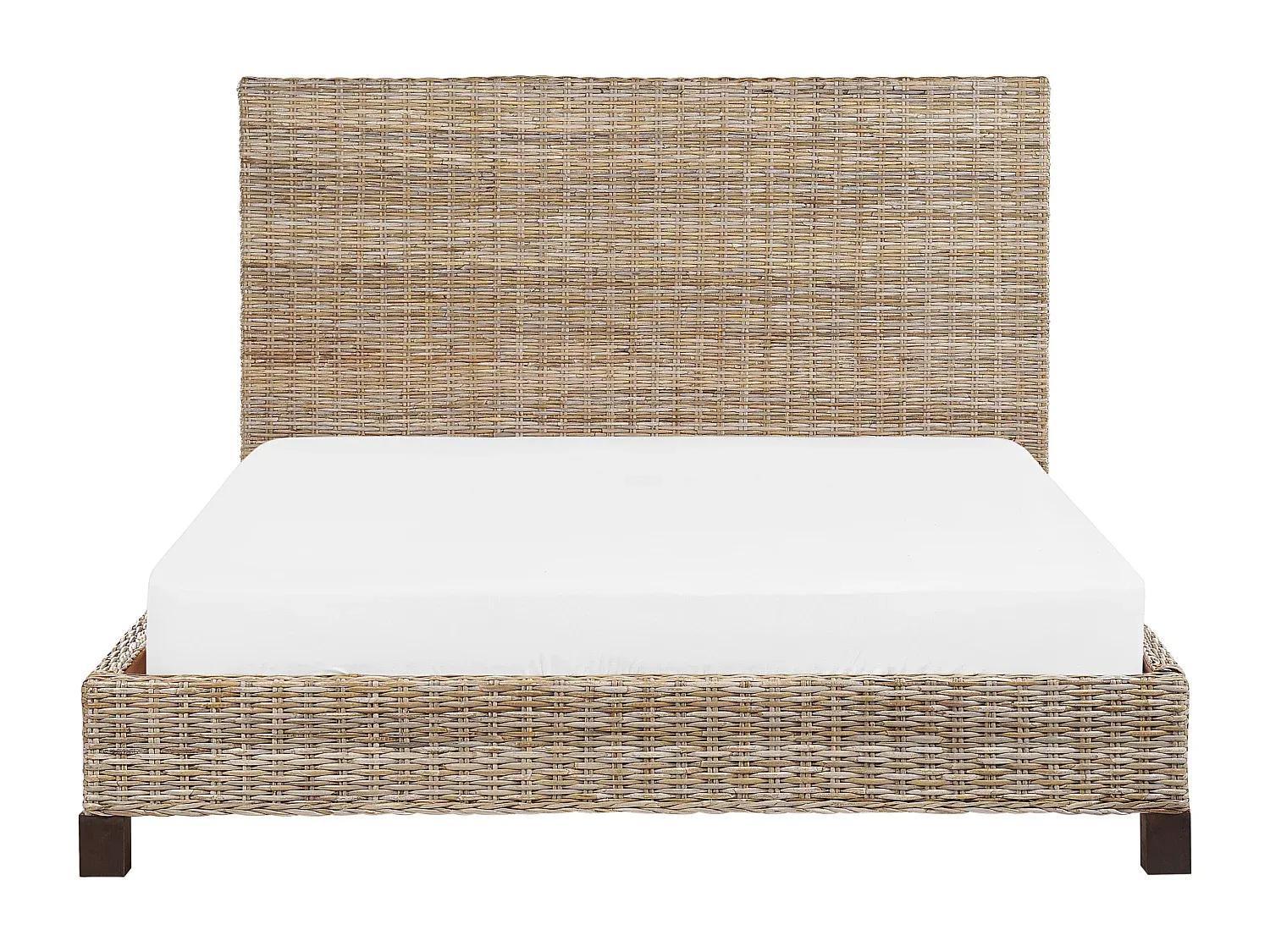 Rattan-Bett mit Lattenrost, 140 x 200 cm, Natur