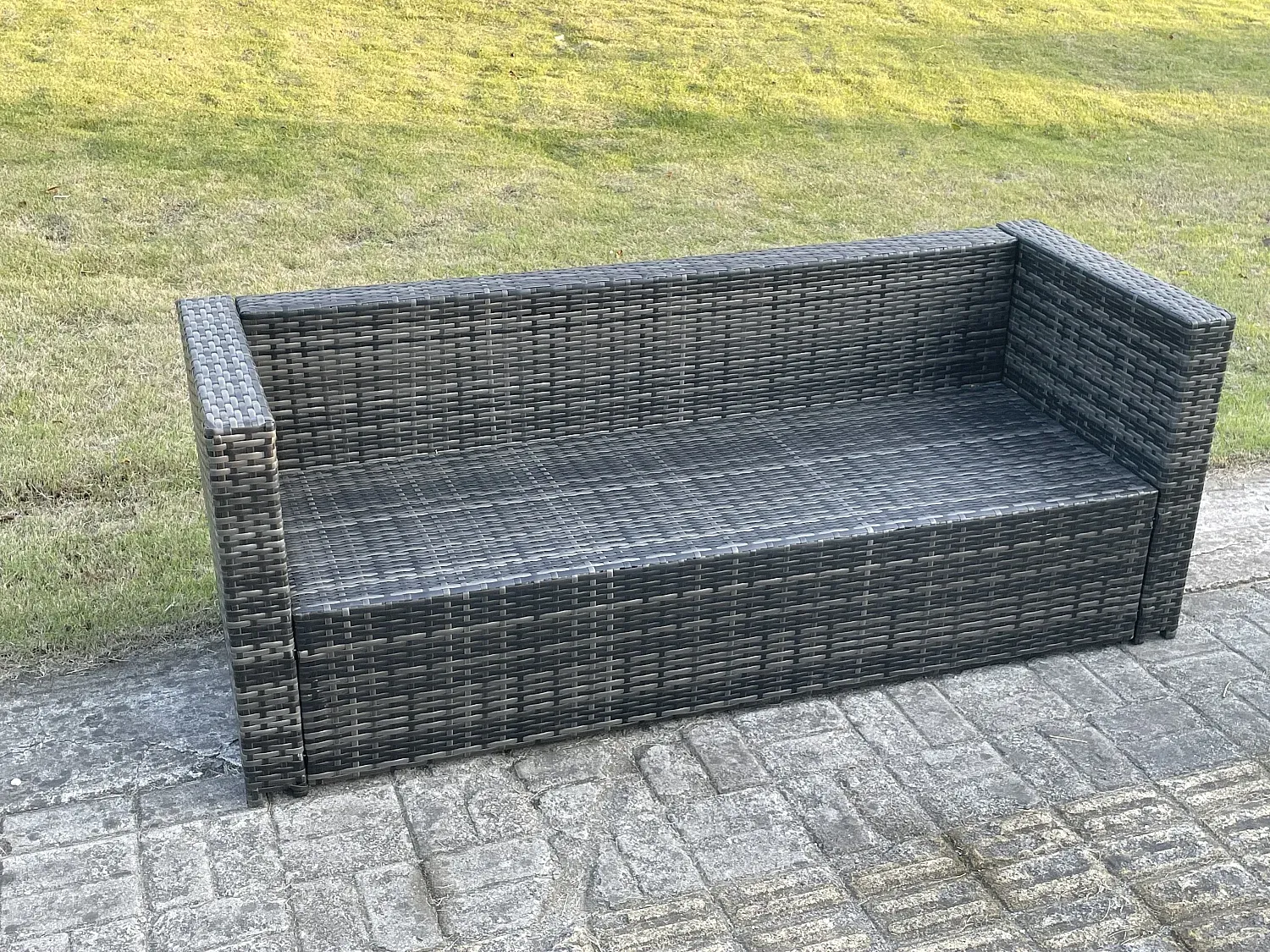 Gartenmöbelset aus Polyrattan für 6 Personen mit Tisch Dunkelgrau