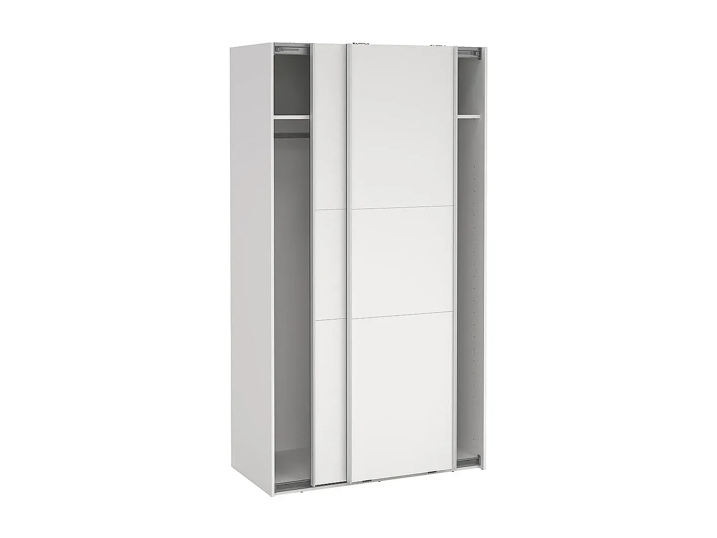 Schiebetürenschrank mit 2 Türen, 120 x 220 cm, Weiß