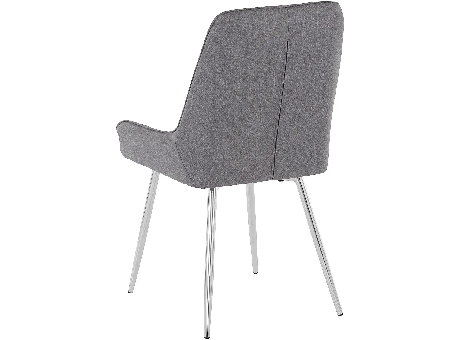 Moderner Esszimmerstuhl im 2er-Set, Grau-Chrom