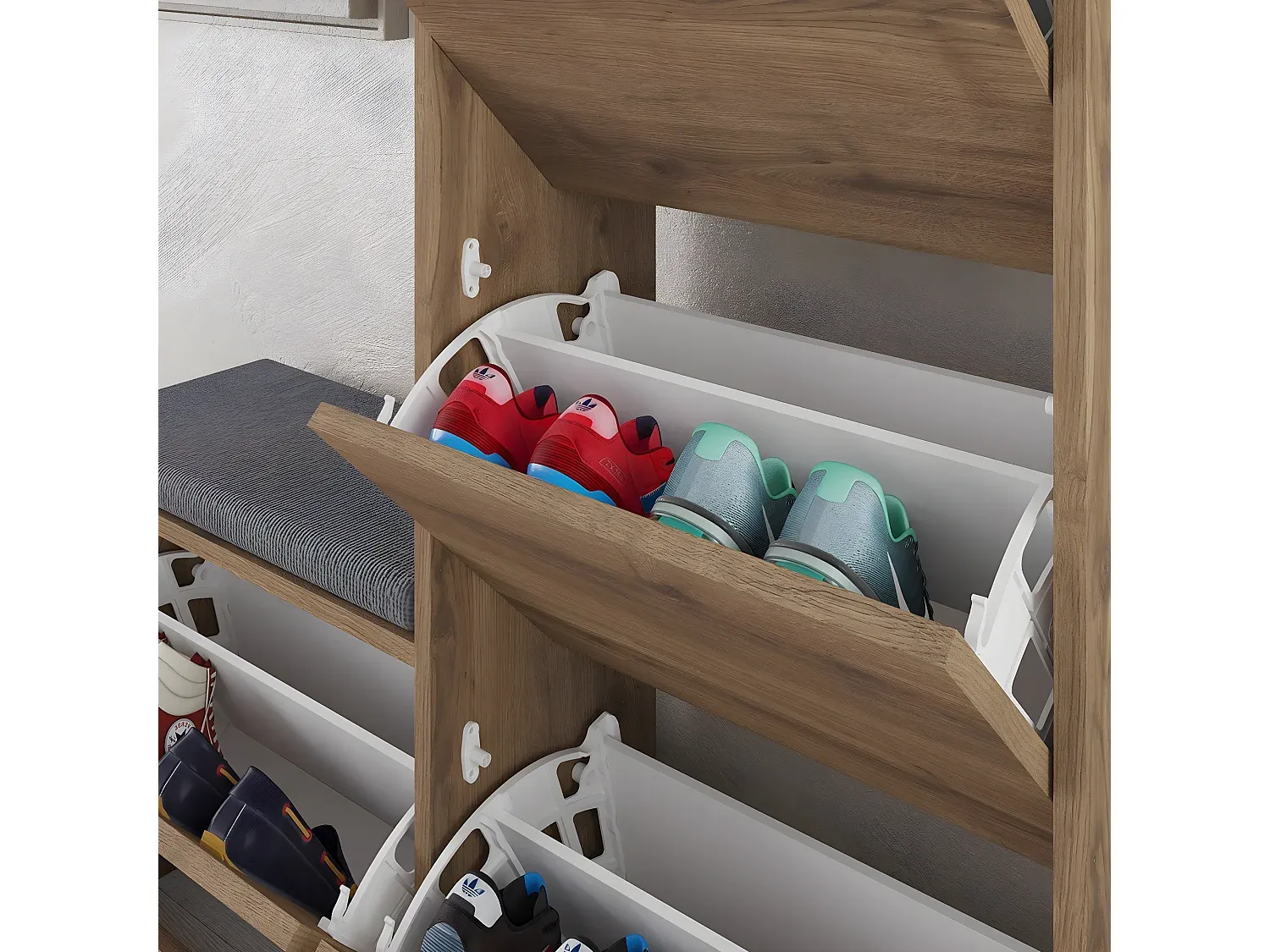 Geräumiger Schuhschrank mit 4 Türen, 105 cm breit