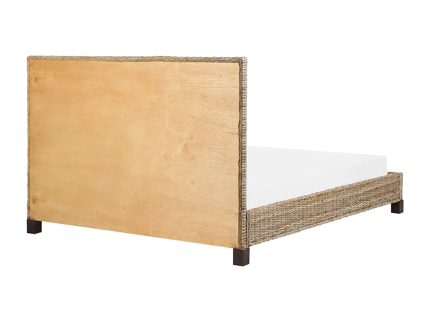 Rattan-Bett mit Lattenrost, 140 x 200 cm, Natur
