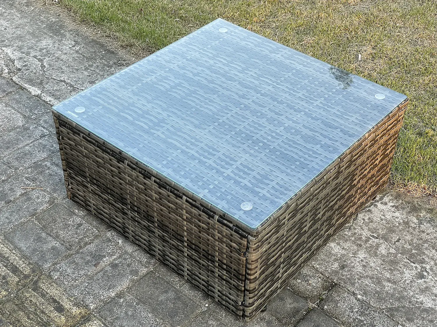 Gartenmöbelset aus Polyrattan für 6 Personen mit Tisch Dunkelgrau
