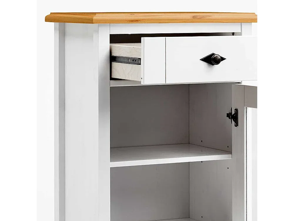 Weiße Badezimmer Vitrine aus Kiefernholz, 55 cm breit