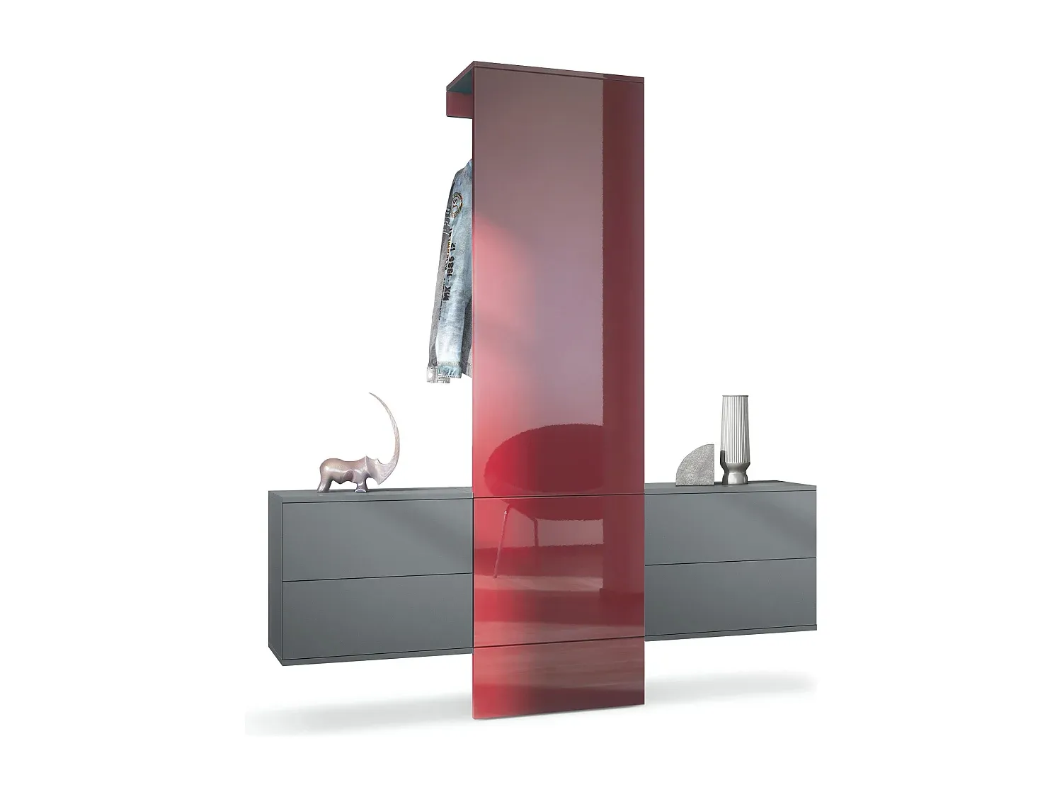 Wandpanel in Weiß Hochglanz für Flur