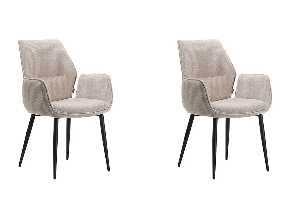 Esszimmerstühle im 2er-Set aus Stoff - Naturfarbe