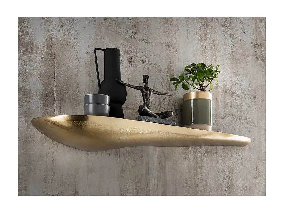 Dekorative Wandtafel in Steinoptik Goldbronze