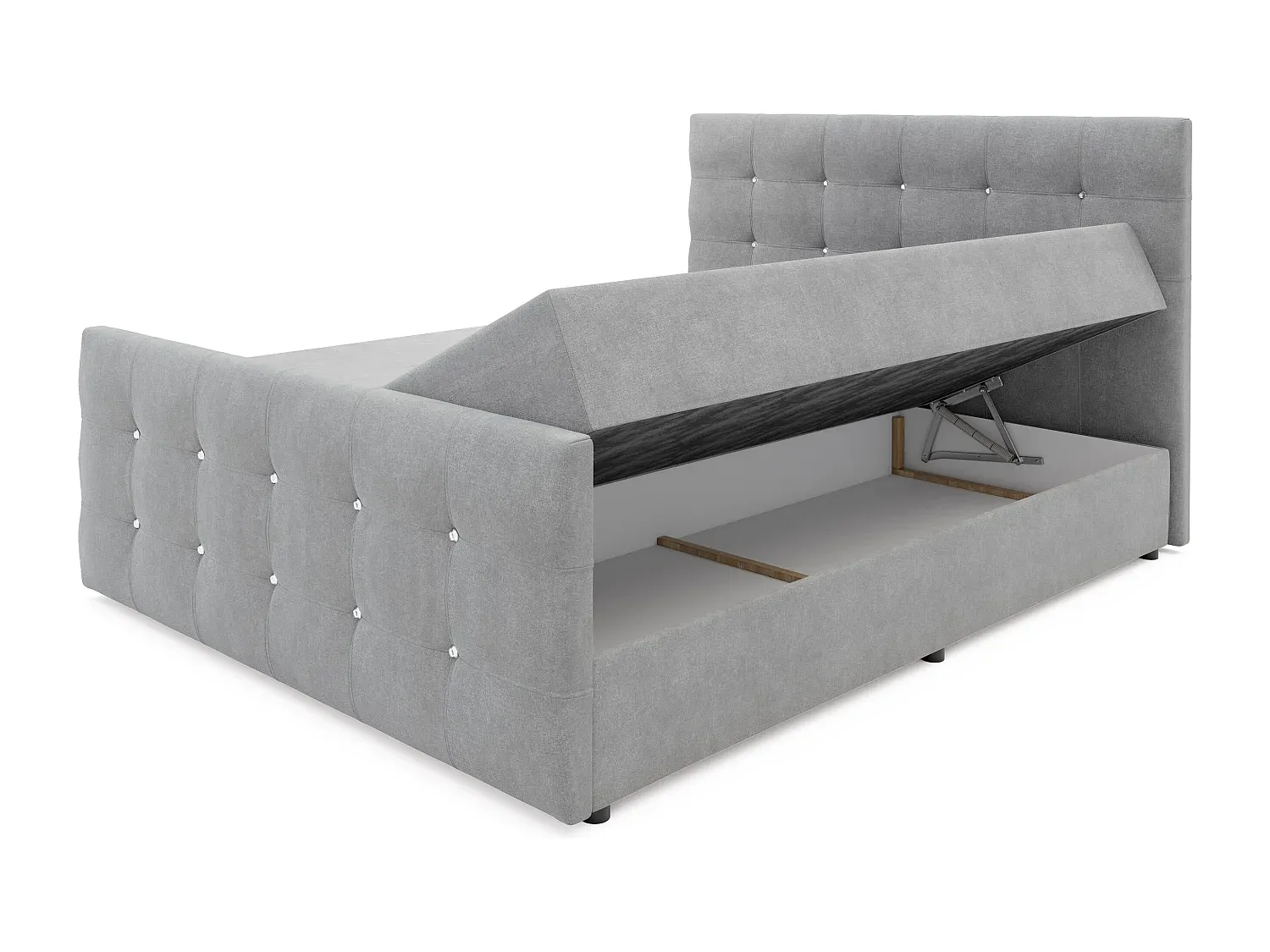 Komfortables Doppelbett mit Stauraum, 180x200 cm