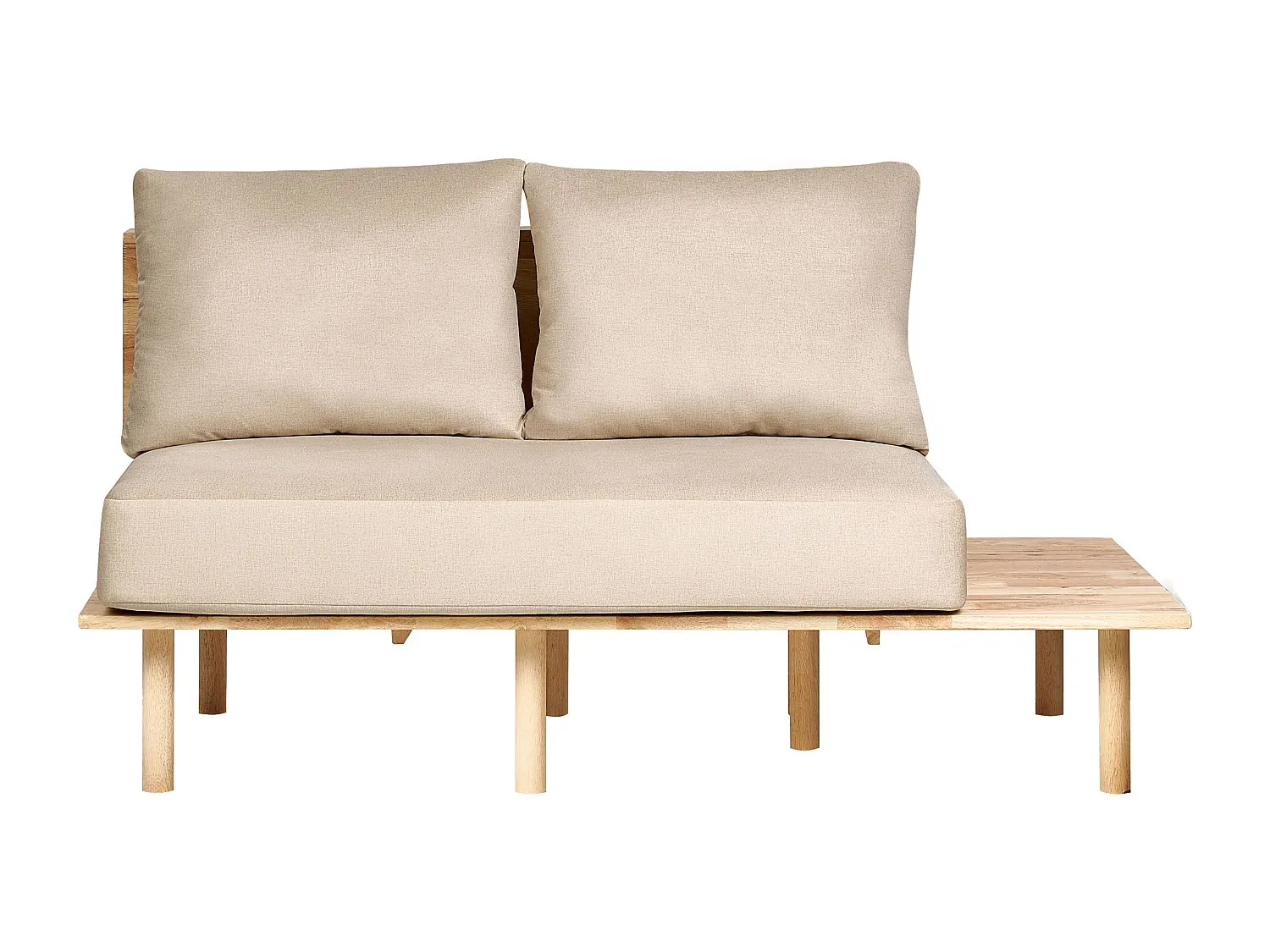 Beiges 2-Sitzer Sofa mit Ablage