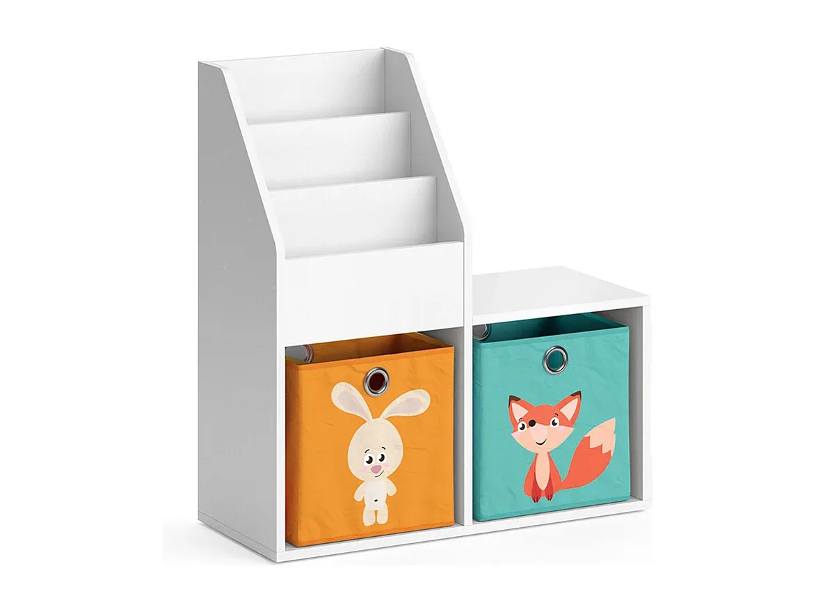 Weißes Kinderregal mit drei Ebenen