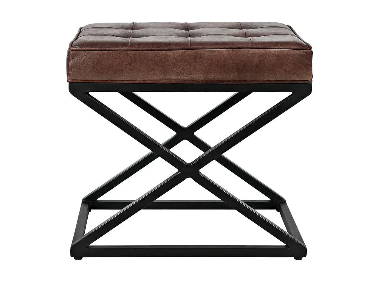 Bequemer Hocker in Dunkelbraun 51x47x36 cm