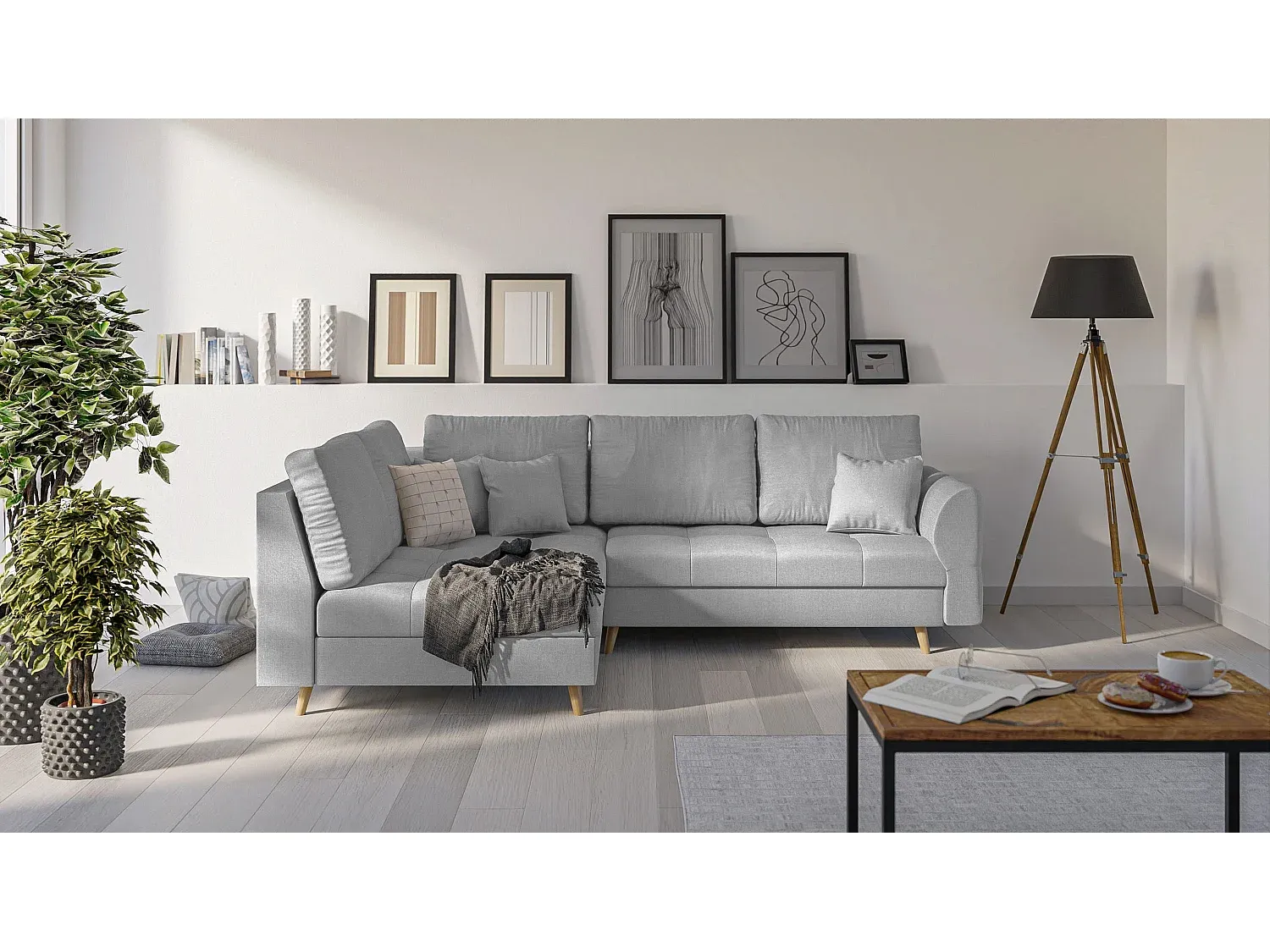 Skandinavisches Ecksofa im modernen Stil