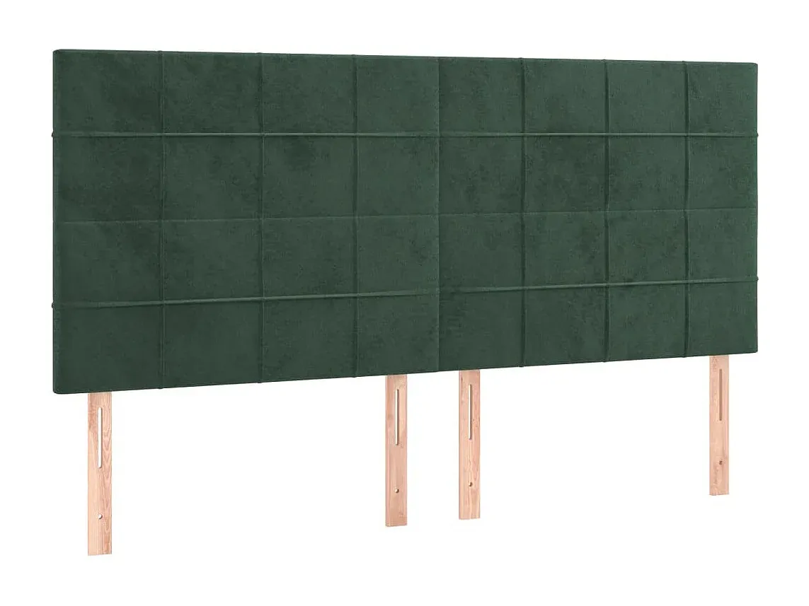 Samt-LED-Kopfteil in Dunkelgrün, Verstellbar 160x5x118/128 cm