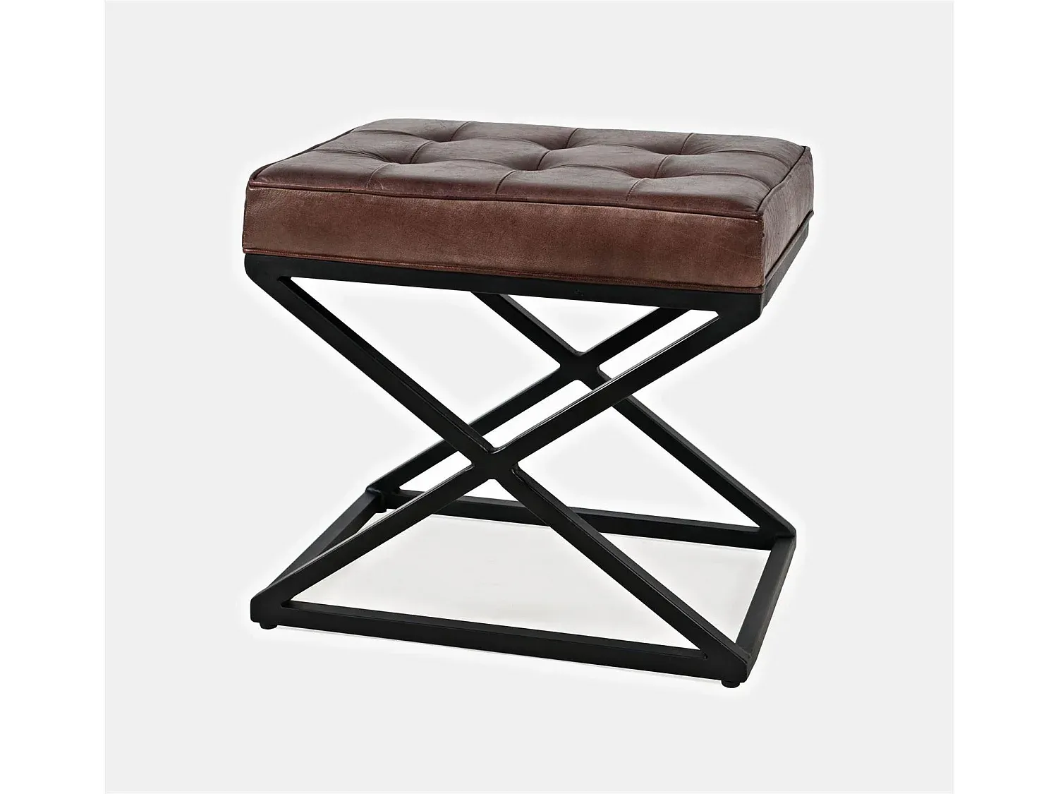 Bequemer Hocker in Dunkelbraun 51x47x36 cm