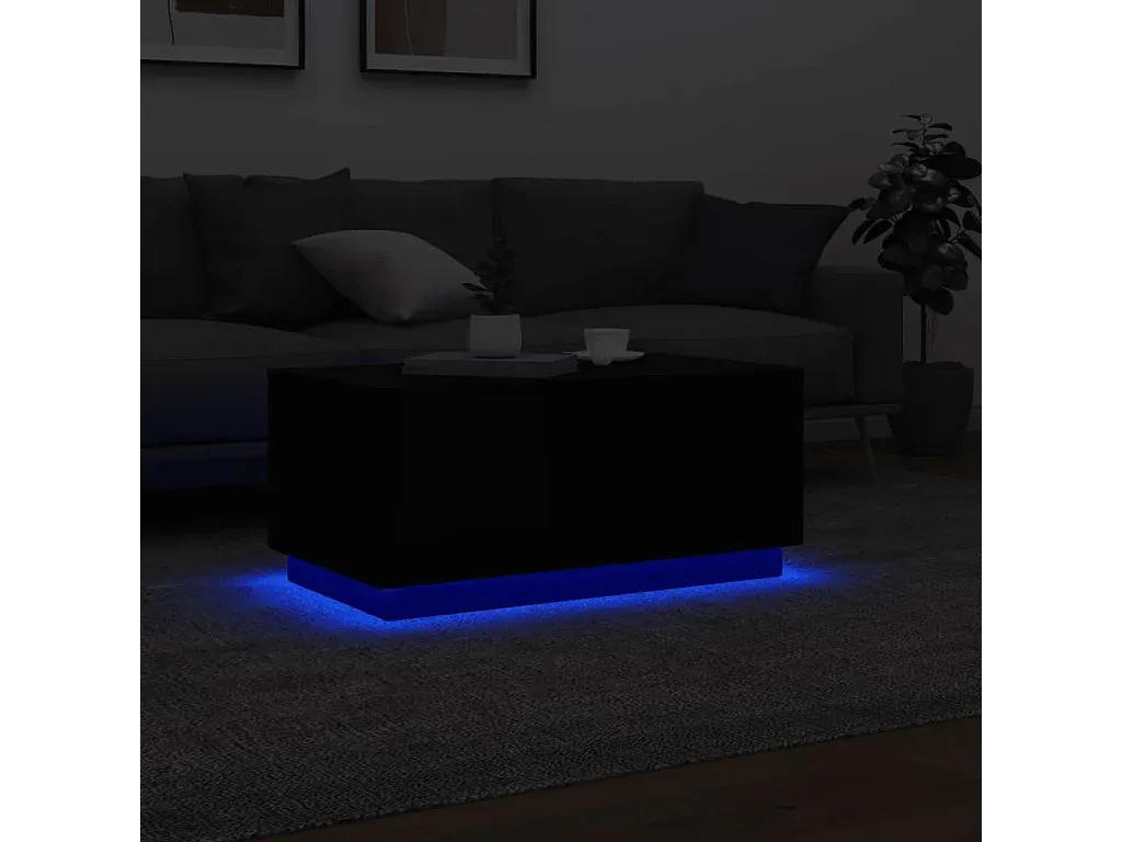 Moderner Wohnzimmertisch mit LED und Stauraum