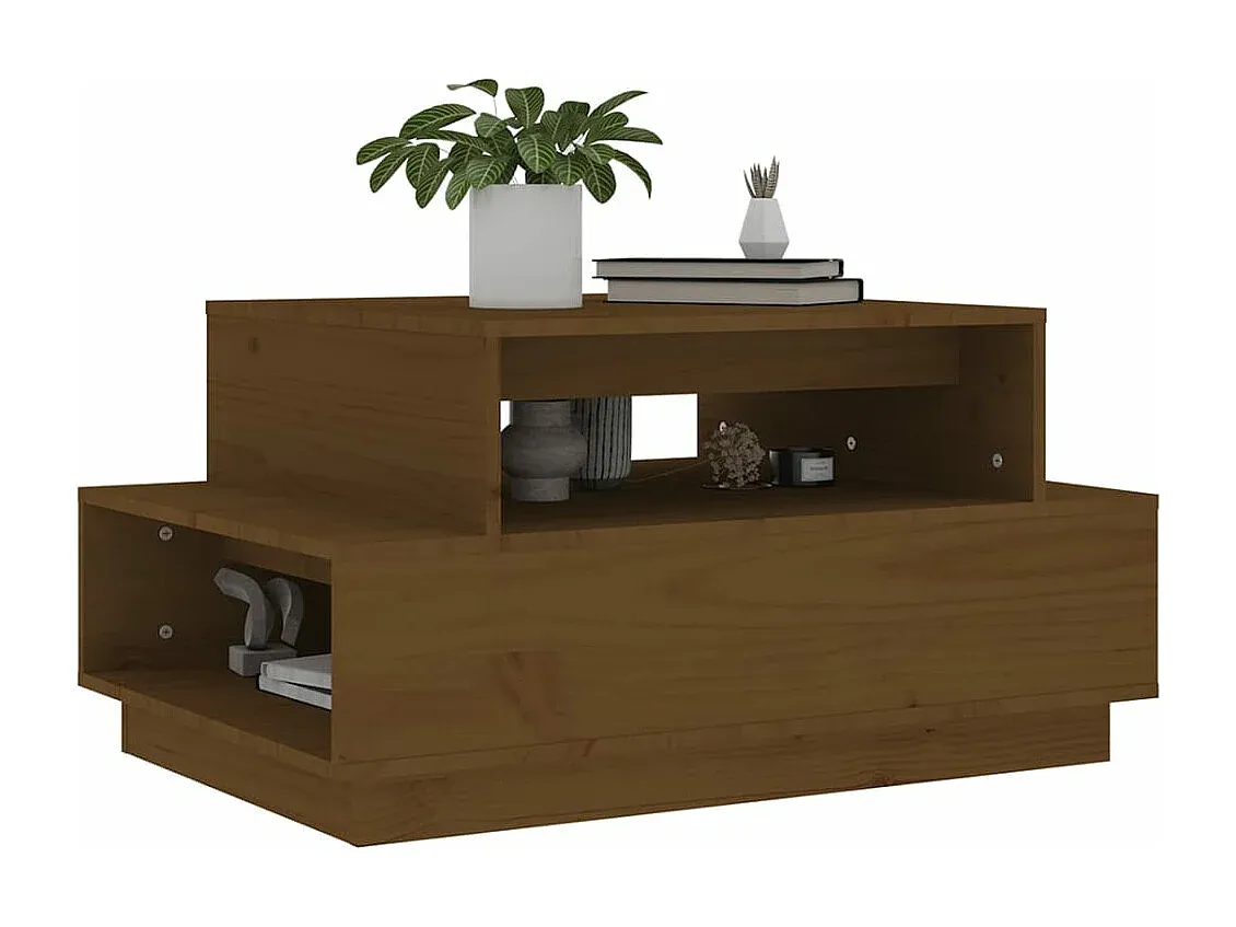 Rechteckiger Couchtisch, honigbraun, Kiefernholz