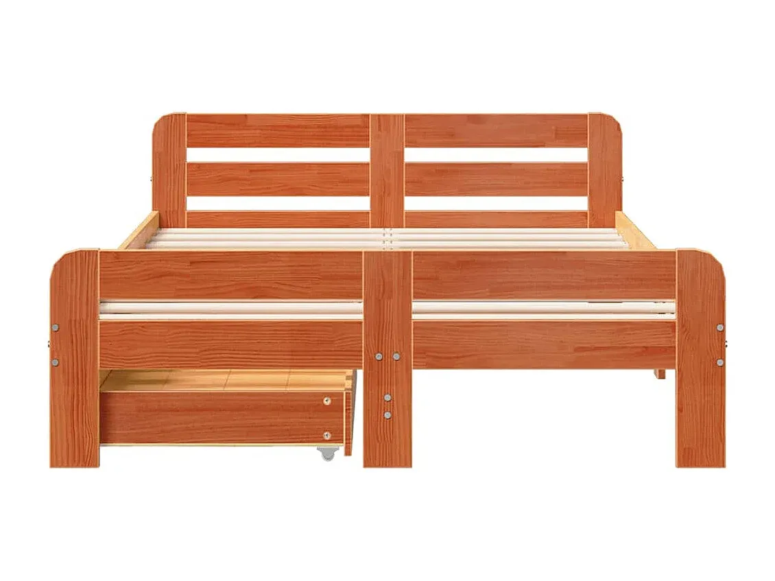 Kiefernholz Einzelbett 120x200 cm Wachsbraun