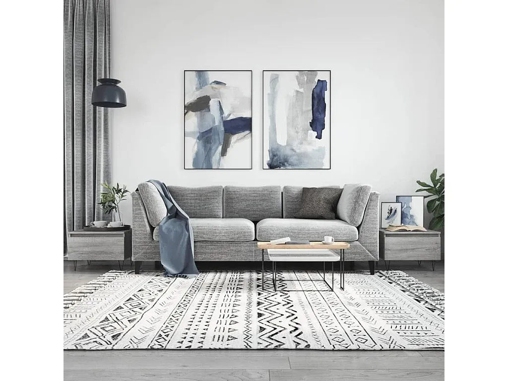 Moderner Couchtisch-Set in Grau Sonoma Holzoptik