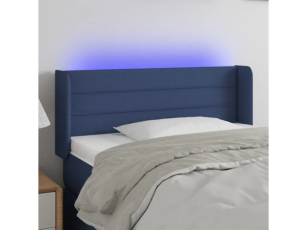 Stoff Kopfteil Blau für Bett 103x16x78/88 cm