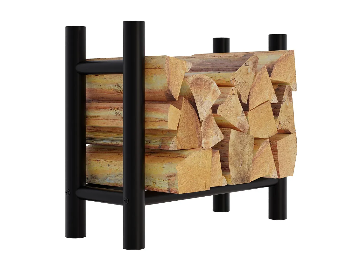 Metall Kaminholzregal schwarz 60x30x60 cm