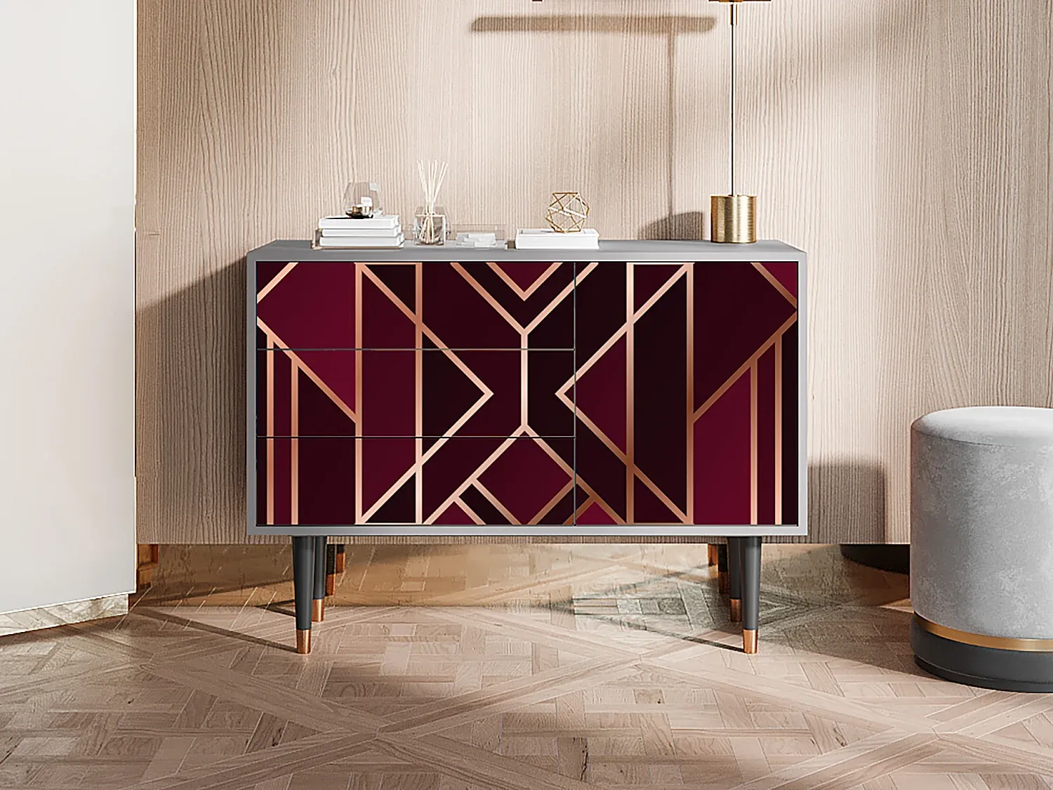 Praktisches Sideboard in Grau mit Schmuckfach