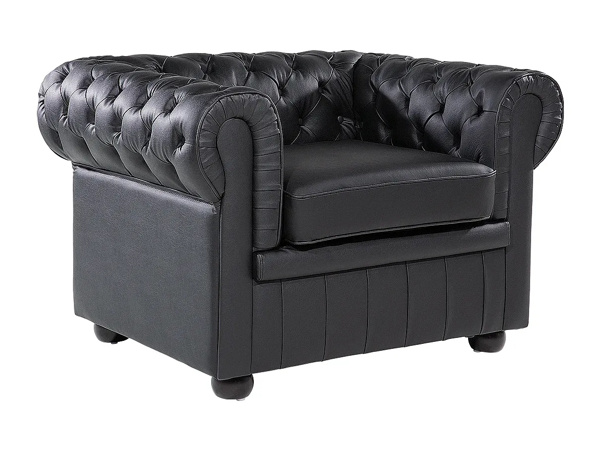 Eleganter Ledersessel in Schwarz