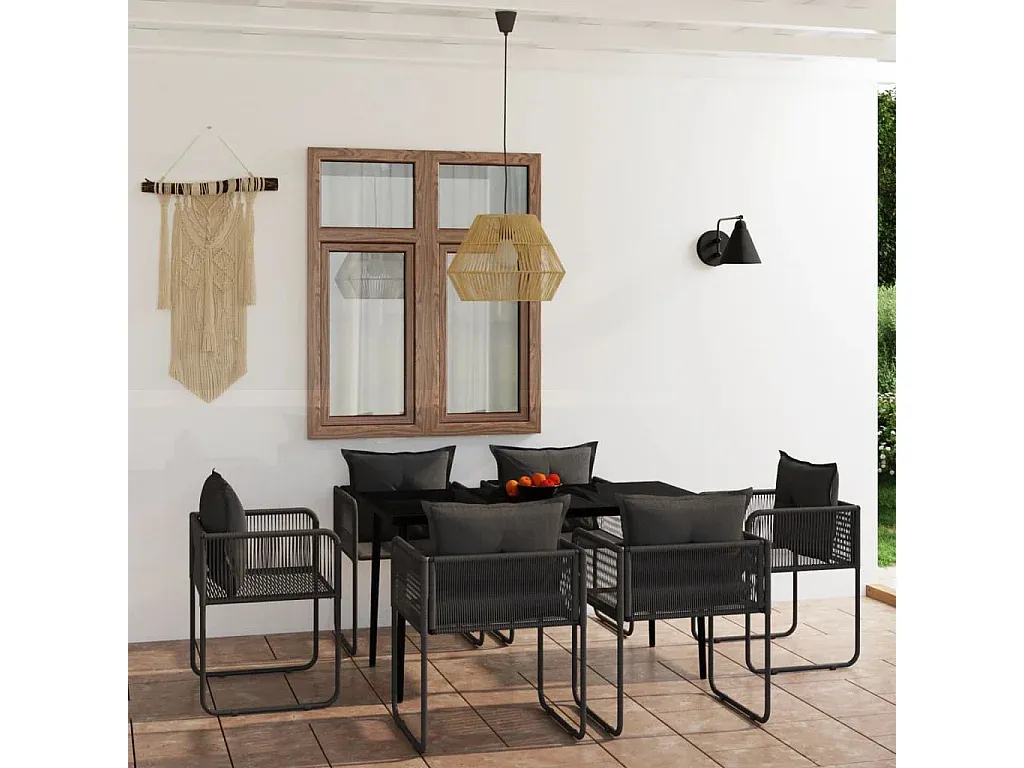 Moderne Outdoor-Essgruppe für 6 Personen