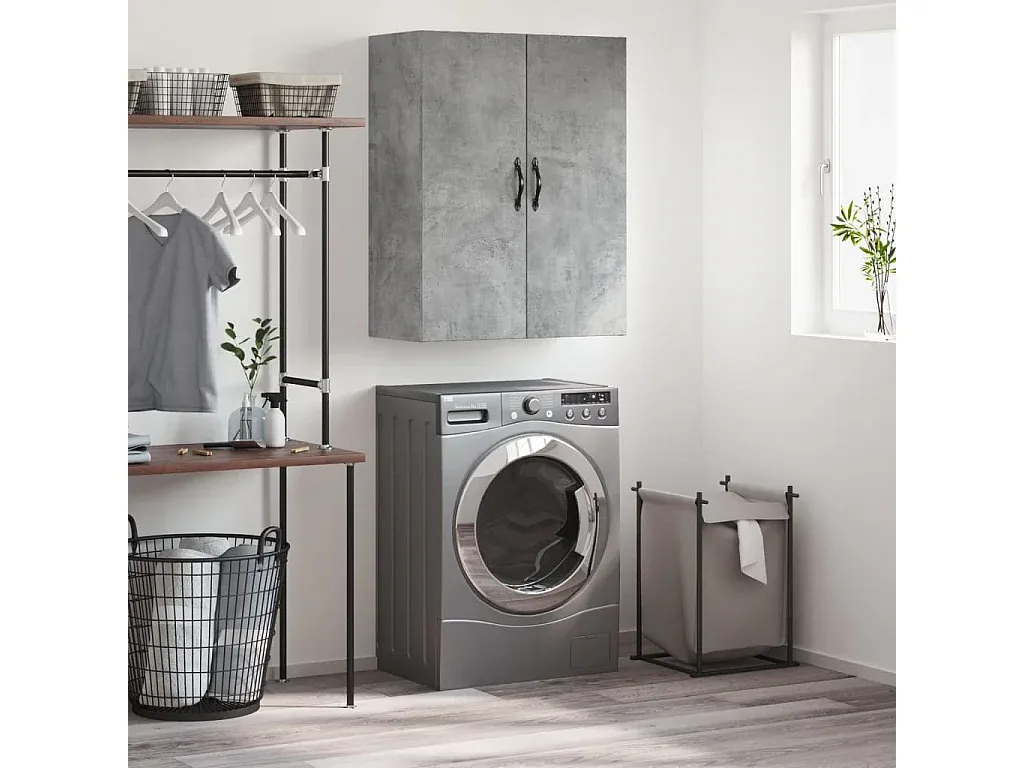 Moderner Wandschrank in Betongrau, 69,5x34x90 cm