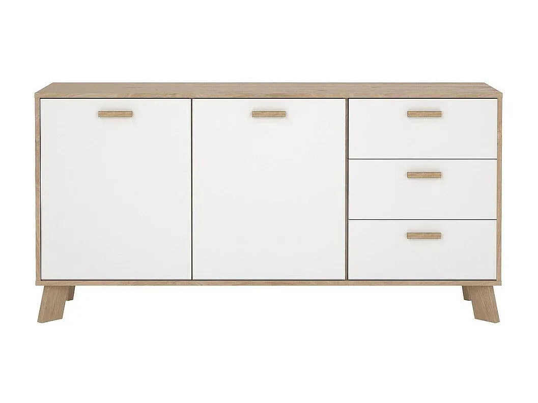 Moderner Sideboard mit Türen und Schubladen in Eichenoptik