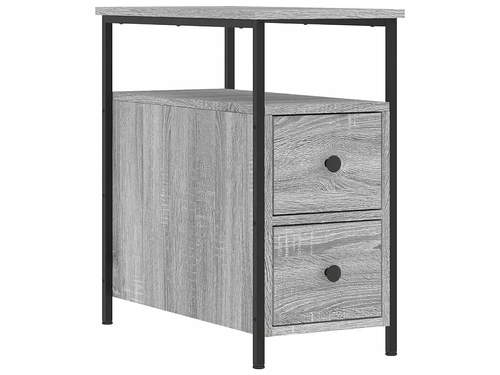 Moderner Nachttisch in Grau und Eiche Sonoma