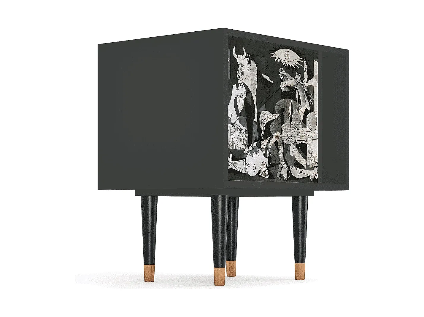 Moderner Nachttisch in Anthrazit, Kompaktes Design