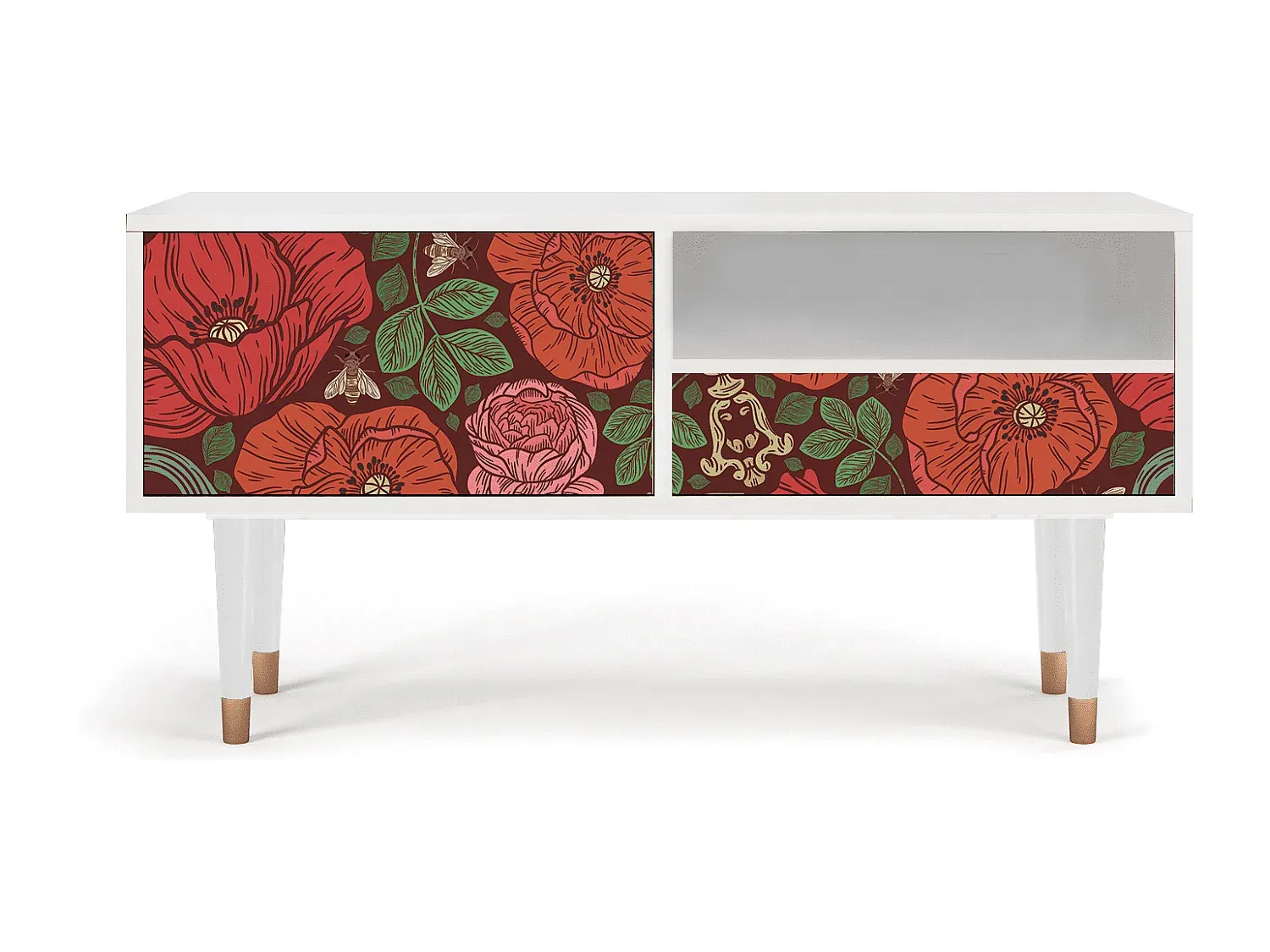 Moderner TV-Schrank mit Stauraum, Weiß