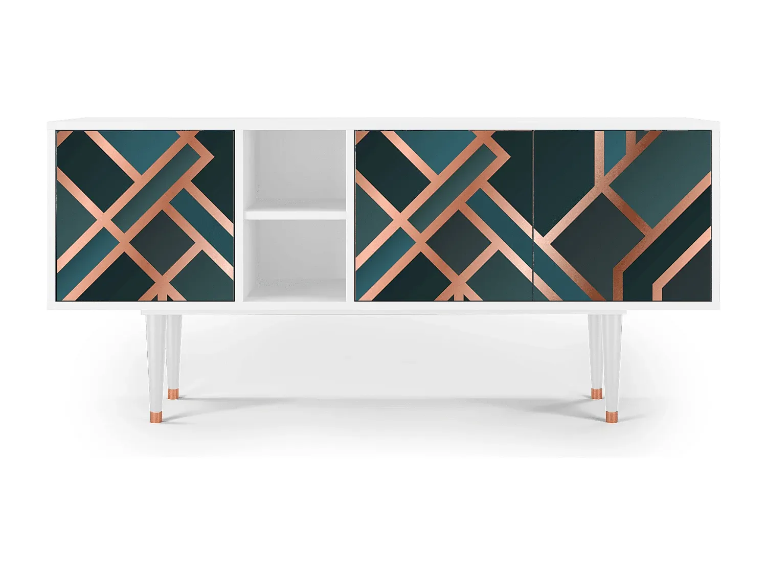 Moderner TV-Schrank mit Stauraum, Weiß