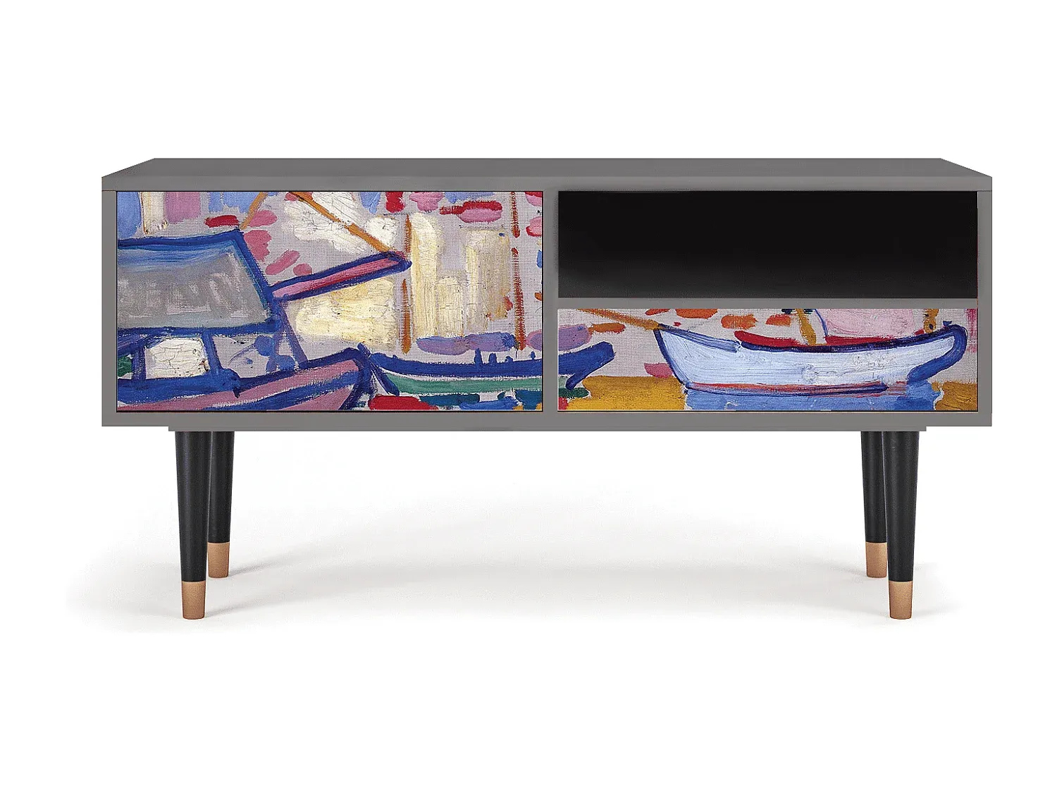 Moderner TV-Schrank in Grau, 115x59x48 cm