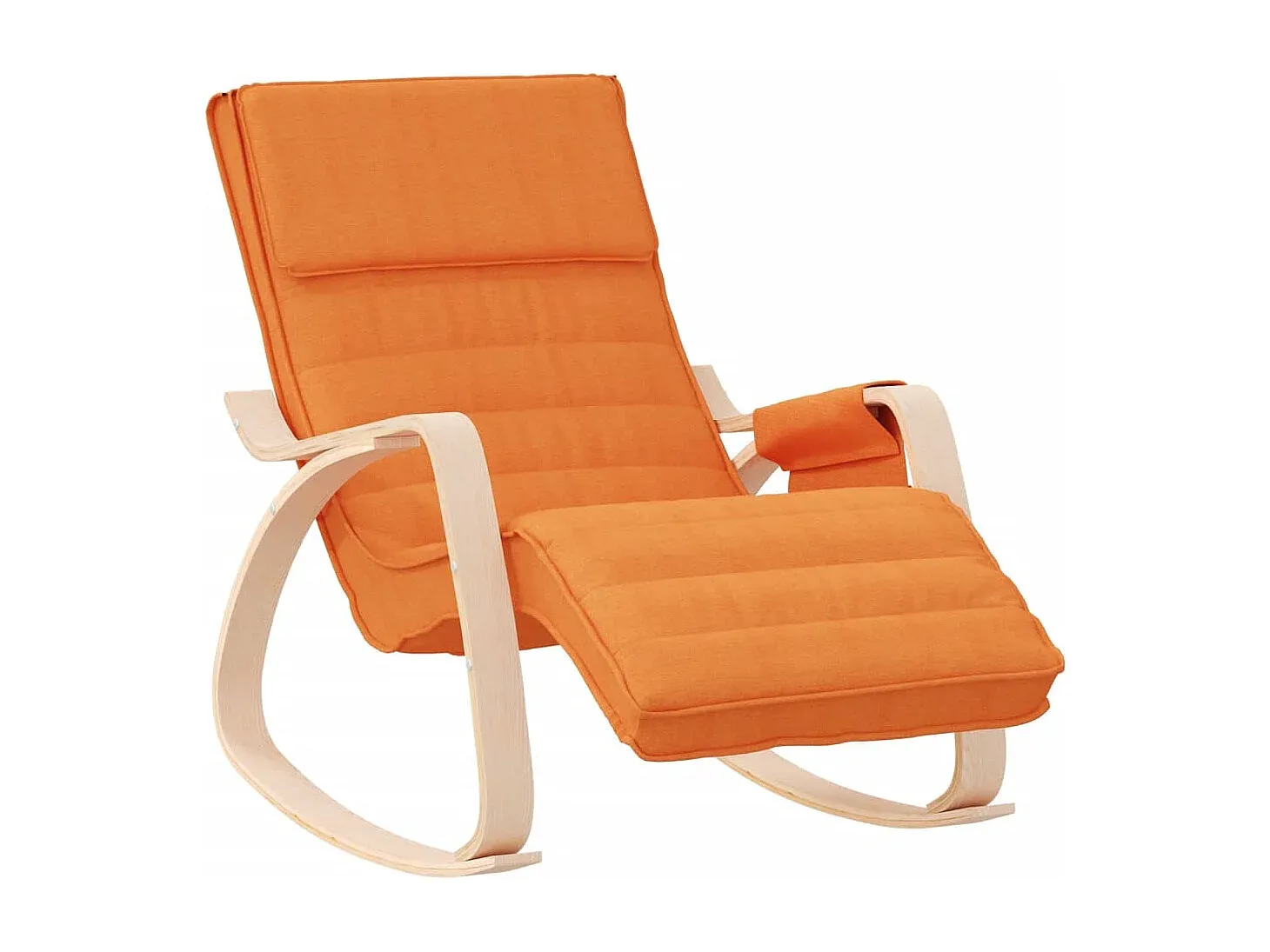 Gemütlicher Schaukelstuhl aus Stoff in Dunkelgelb