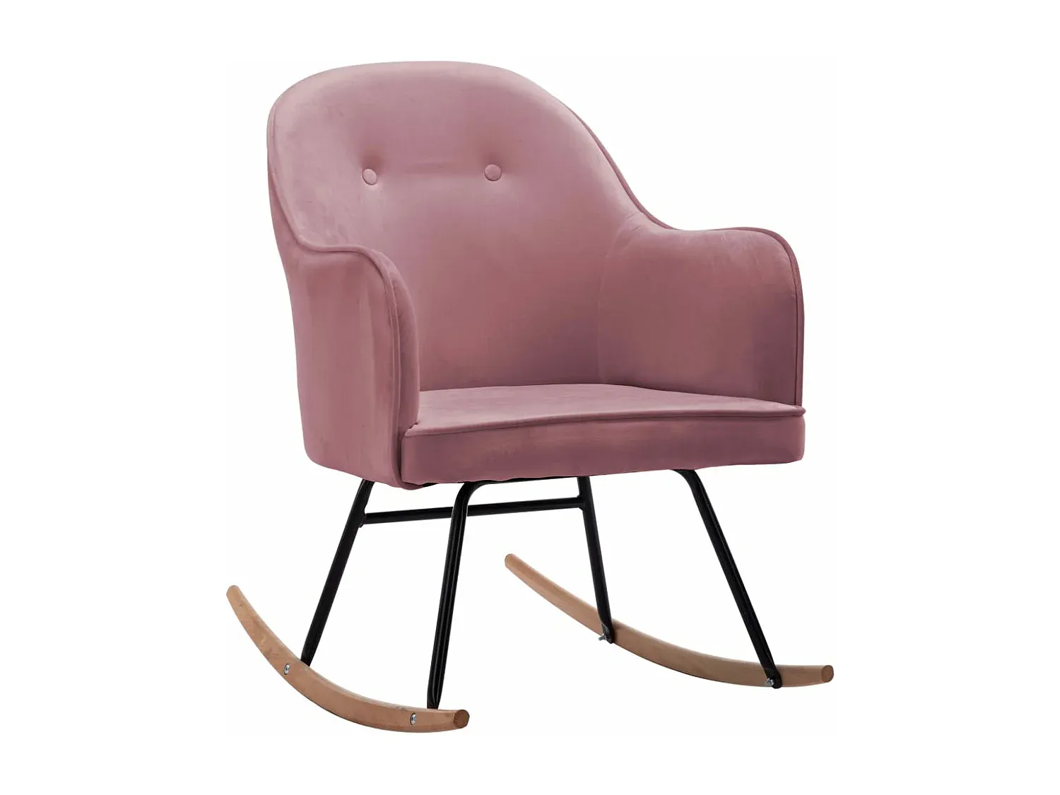 Eleganter Samt-Schaukelstuhl in Rosa