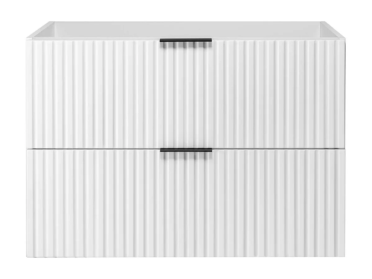 Geriffelter Waschtischunterschrank 100 cm mit Eichenregal